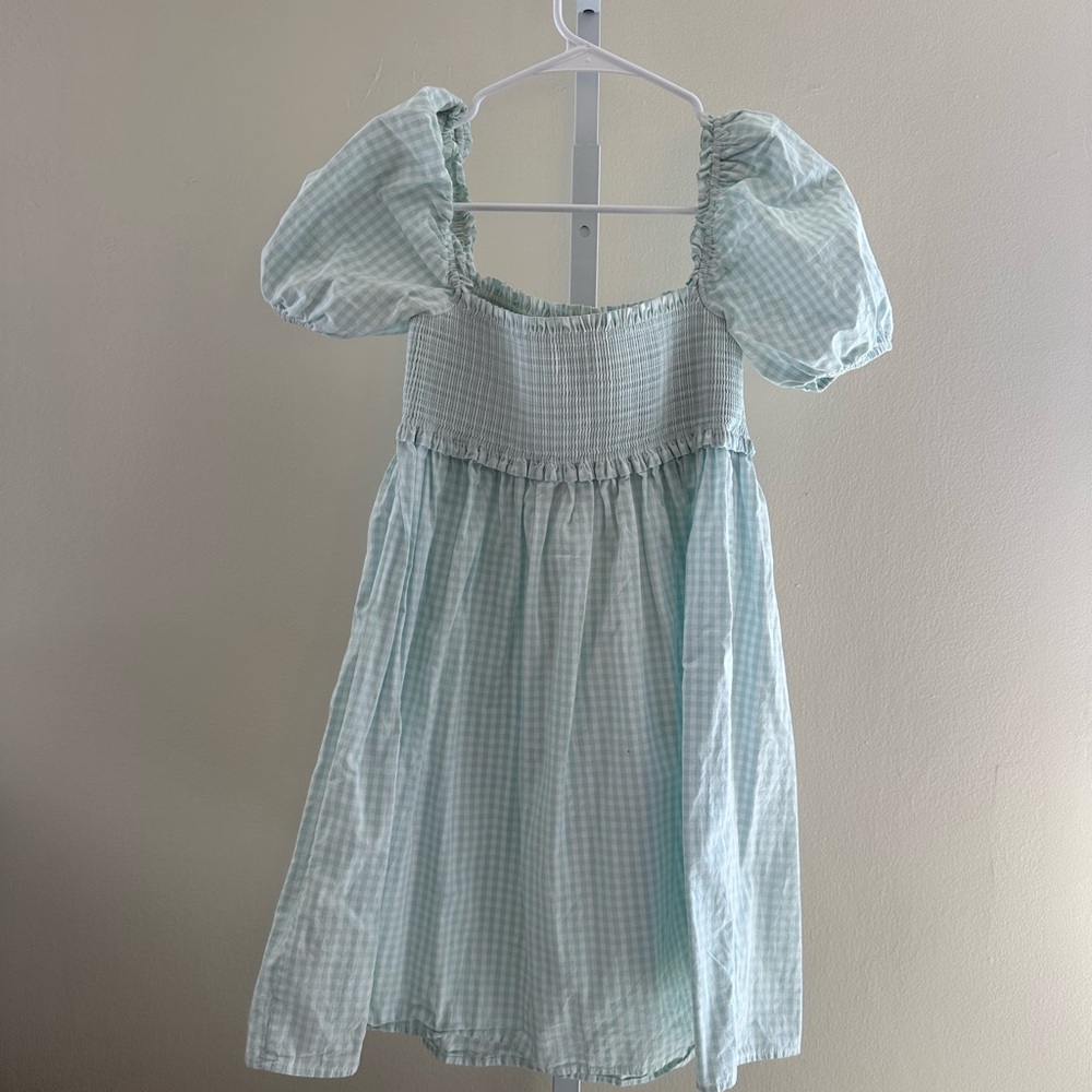 Sunday Best Mint Gingham Puff Sleeve Dress